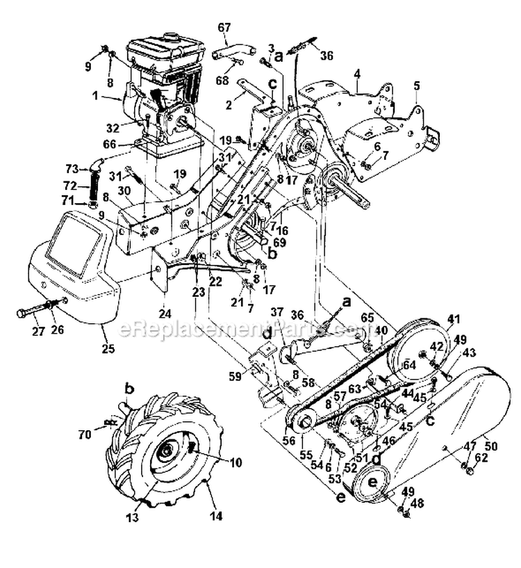 Page A Diagram and Parts List for 216-447-401 1996 Yard Man Tiller